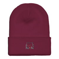Load image into Gallery viewer, Maroon | Cat Mom Cuffed Beanie