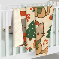 Load image into Gallery viewer, Christmas Cats Sherpa Blanket