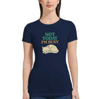 Load image into Gallery viewer, Navy | Not Today I'm Busy Cat-Themed Premium T-Shirt