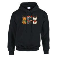 Load image into Gallery viewer, Festive Christmas Cats Hoodie | Black
