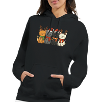 Load image into Gallery viewer, Festive Christmas Cats Hoodie | Black
