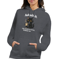 Load image into Gallery viewer, Life Would Be Boring Cat Hoodie | Sport Grey