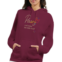 Load image into Gallery viewer, Pawz and Enjoy the Little Stuff Cat Hoodie | Maroon
