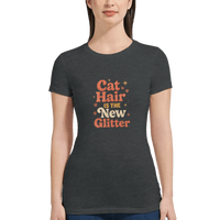 Load image into Gallery viewer, Dark Grey Heather | Cat Hair is the New Glitter Premium Women's T-Shirt