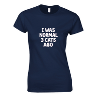 Load image into Gallery viewer, Navy | I Was Normal 3 Cats Ago Classic Women's T-Shirt
