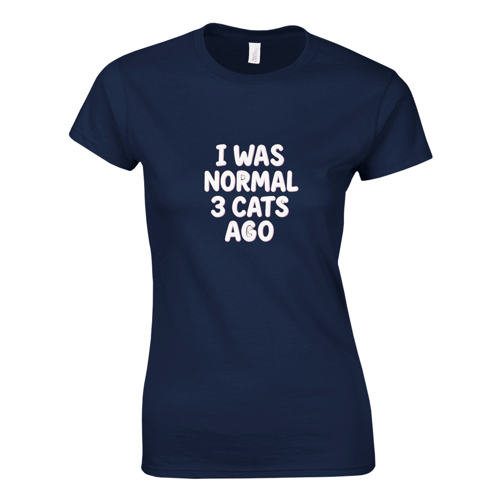 Navy | I Was Normal 3 Cats Ago Classic Women's T-Shirt