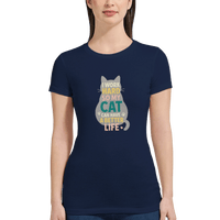 Load image into Gallery viewer, Navy | I Worked So Hard So My Cat Can Have a Better Life T-shirt