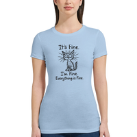 Load image into Gallery viewer, I’m Fine Cat T-Shirt | Baby Blue
