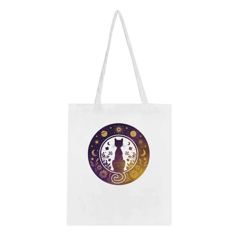 White | Cat Tranquility Tote Bag