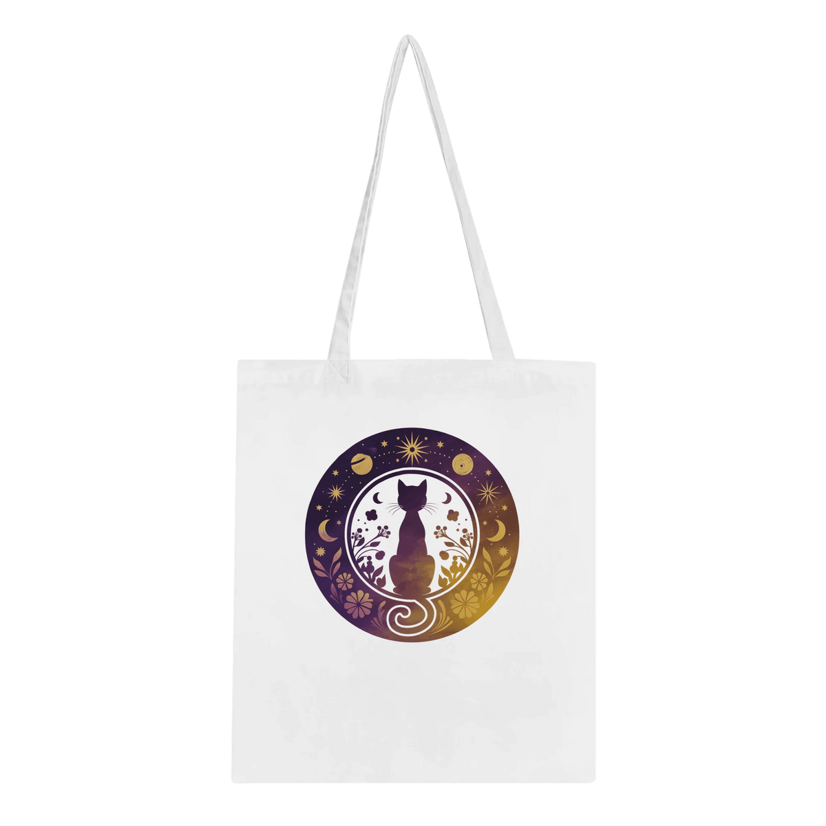 White | Cat Tranquility Tote Bag