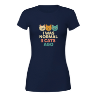 Load image into Gallery viewer, Navy | I Was Normal 3 Cats Ago Premium Women's T-Shirt