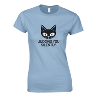 Load image into Gallery viewer, Light Blue | Cat Judging You Silently Womens T-Shirt