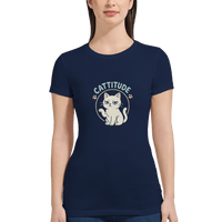 Load image into Gallery viewer, Navy | Cattitude Premium Women's T-shirt