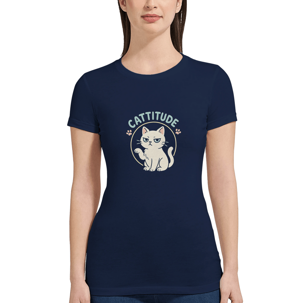 Navy | Cattitude Premium Women's T-shirt