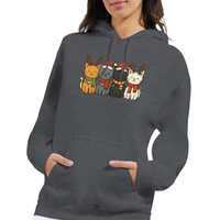Load image into Gallery viewer, Festive Christmas Cats Hoodie | Dark Heather
