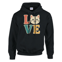 Load image into Gallery viewer, Black | Cat Love Hoodie