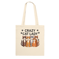 Load image into Gallery viewer, Natural | Crazy Cat Lady Tote Bag
