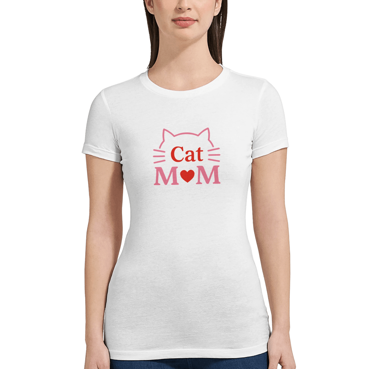 White | Cat Mom Premium T-Shirt