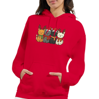 Load image into Gallery viewer, Festive Christmas Cats Hoodie | Red
