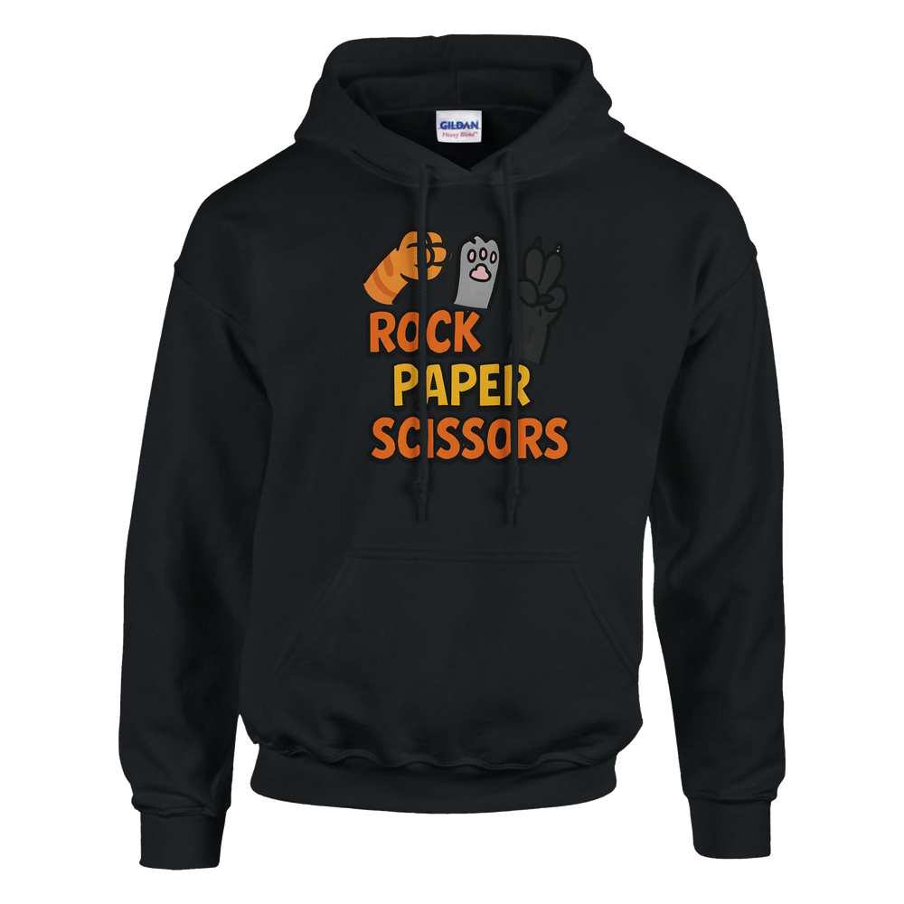 Rock Paper Scissors Cat Hoodie | Black