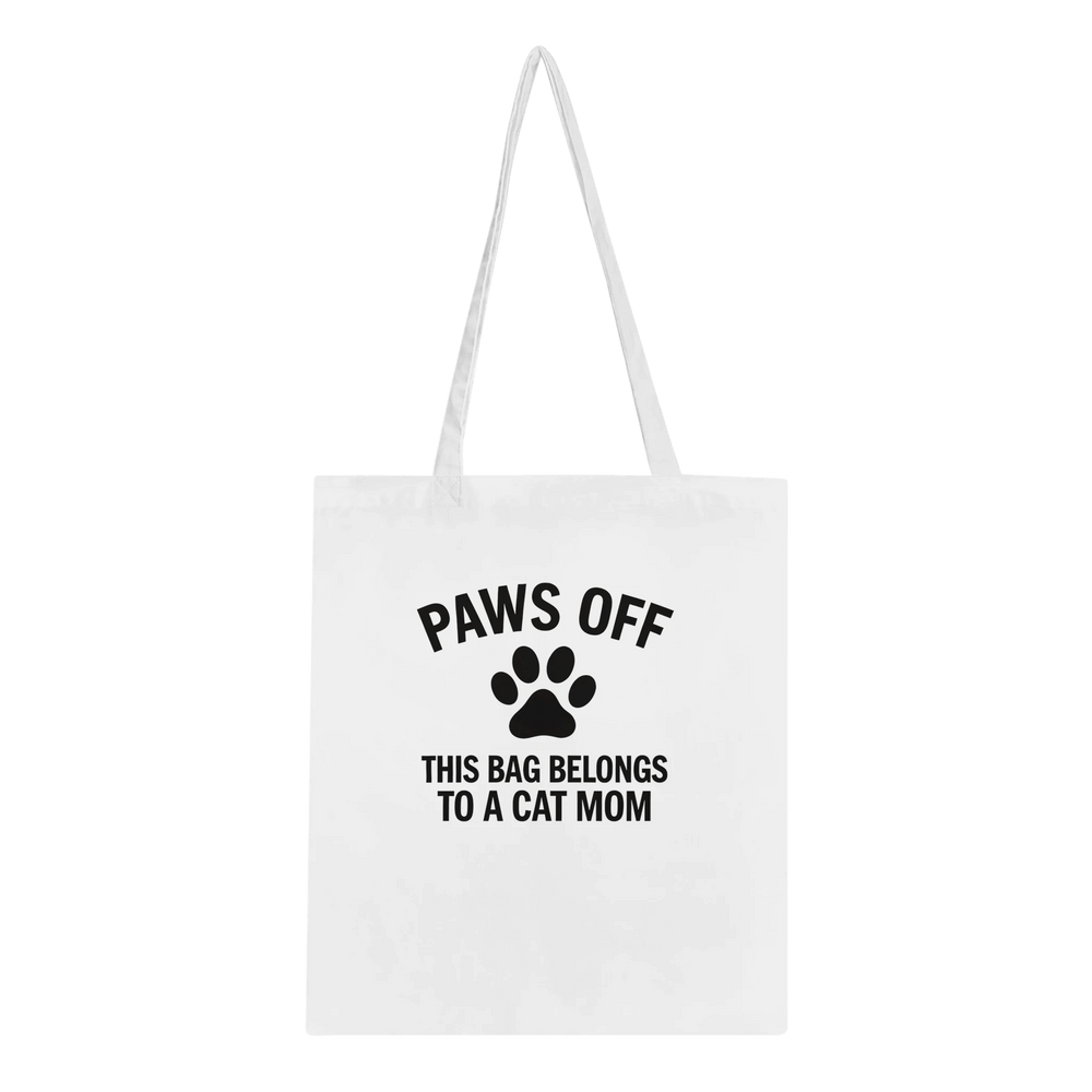White | PAWS OFF Classic Tote Bag