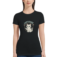 Load image into Gallery viewer, Black | Cattitude Premium Women's T-shirt