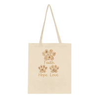 Load image into Gallery viewer, Faith Hope Love Cat Tote Bag | Natural