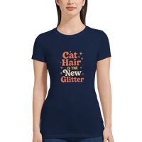 Load image into Gallery viewer, Navy | Cat Hair is the New Glitter Premium Women's T-Shirt