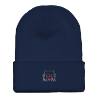 Load image into Gallery viewer, Navy | Cat Mom Cuffed Beanie