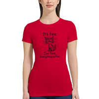 Load image into Gallery viewer, I’m Fine Cat T-Shirt | Red
