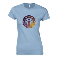 Load image into Gallery viewer, Light Blue | Cat in Tranquility Womens T-Shirt