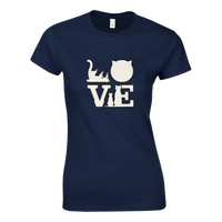 Load image into Gallery viewer, Navy | Womens T-shirt Love Equals Cats