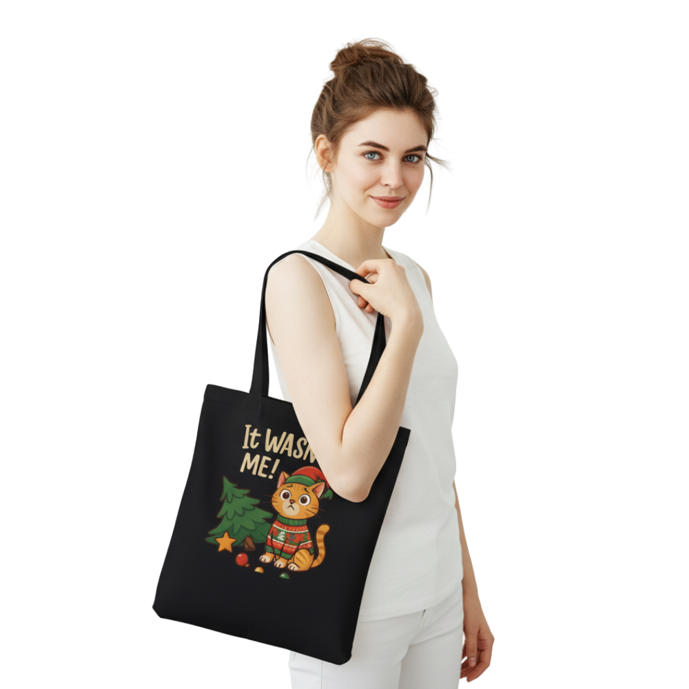 It Wasn’t Me Cat Tote Bag | Black
