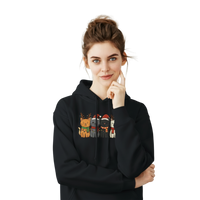 Load image into Gallery viewer, Festive Christmas Cats Hoodie | Black
