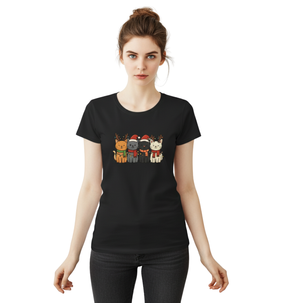 Cat Holiday T-Shirt | Black
