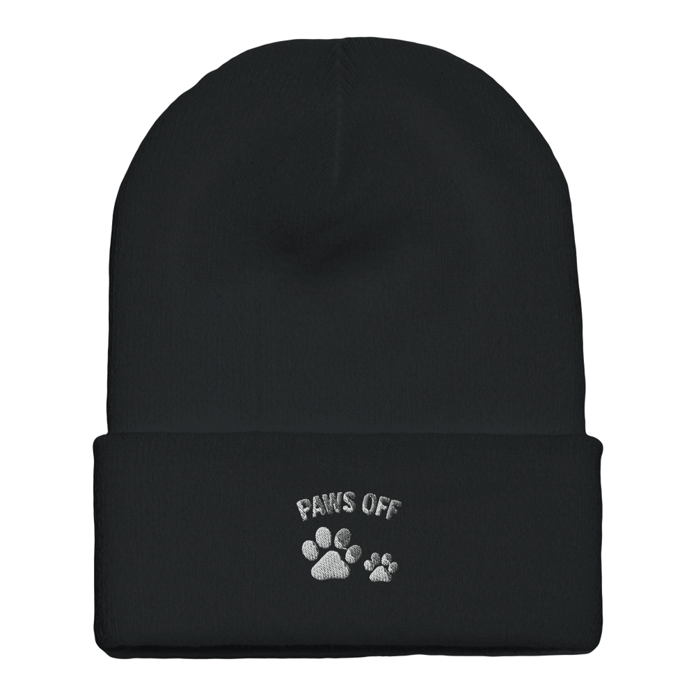 Black | Paws Off Cat Lovers Beanie