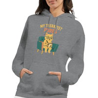 Load image into Gallery viewer, My Therapist Purrs Hoodie – Cozy Unisex Cat Lover Pullover (Sport Grey)
