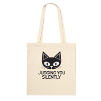 Load image into Gallery viewer, Natural | Judging You Silently Cat Tote Bag