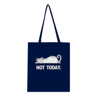 Load image into Gallery viewer, Navy | Cat Themed Not Today Tote Bag