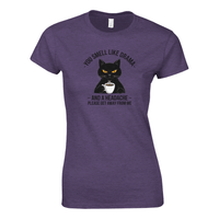 Load image into Gallery viewer, Heather Purple| You Smell Like Drama Womens T-Shirt