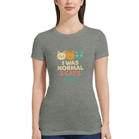 Load image into Gallery viewer, Athletic Heather | I Was Normal 3 Cats Ago Premium Women's T-Shirt