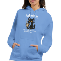 Load image into Gallery viewer, Life Would Be Boring Cat Hoodie | Carolina Blue