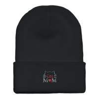 Load image into Gallery viewer, Black | Cat Mom Cuffed Beanie