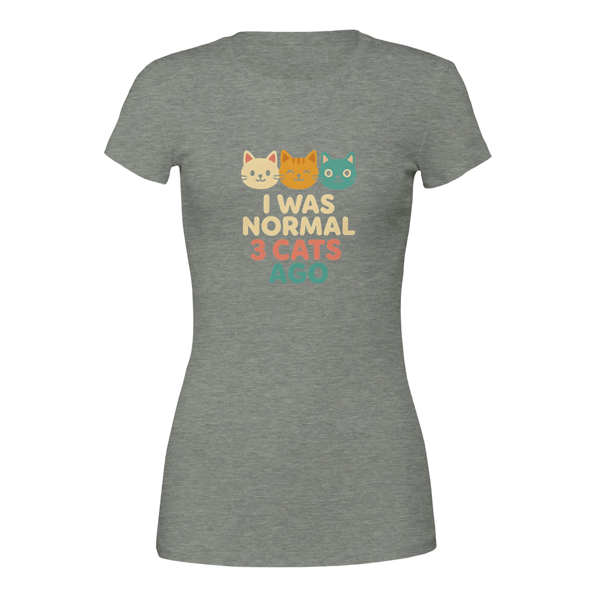 Athletic Heather | I Was Normal 3 Cats Ago Premium Women's T-Shirt
