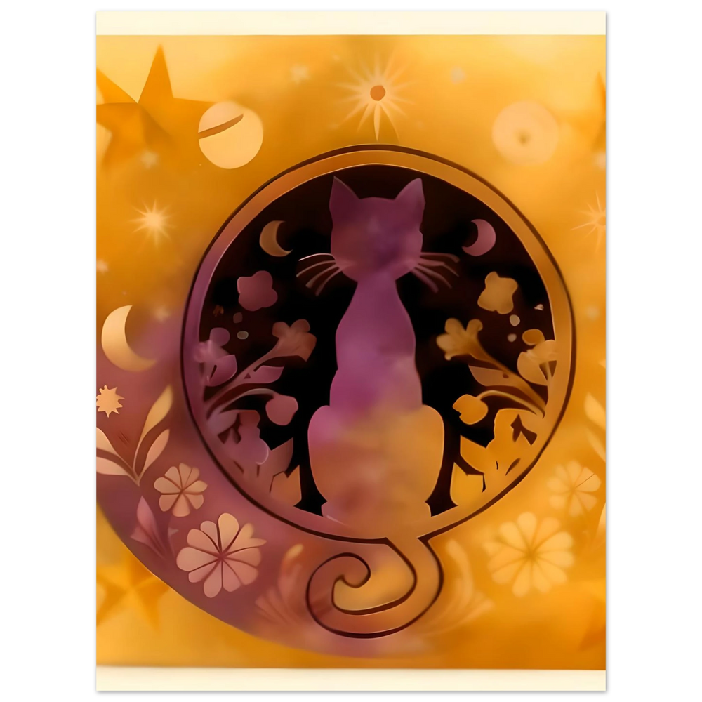 Cat Tranquility Aluminum Print  Modern Wall Art for Cat Lovers