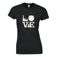 Load image into Gallery viewer, Black | Womens T-shirt Love Equals Cats