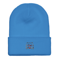 Load image into Gallery viewer, Blue | Cat Mom Cuffed Beanie