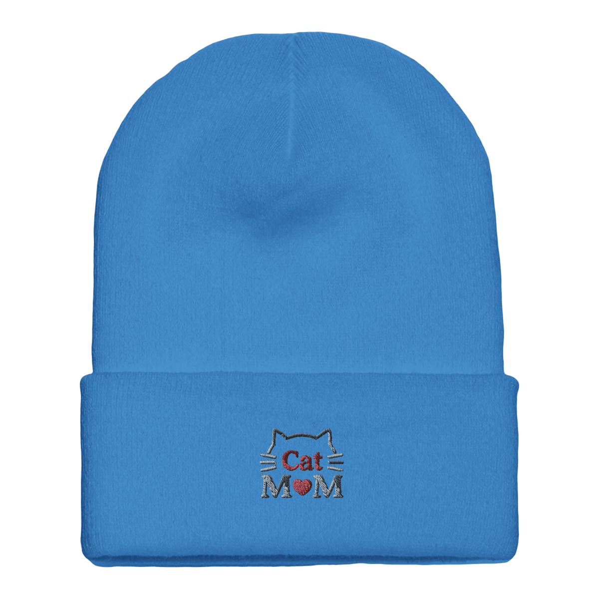 Blue | Cat Mom Cuffed Beanie
