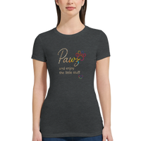 Load image into Gallery viewer, Pawz and Enjoy the Little Stuff T-shirt | Dark Grey Heather