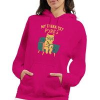 Load image into Gallery viewer, My Therapist Purrs Hoodie – Cozy Unisex Cat Lover Pullover (Heliconia)
